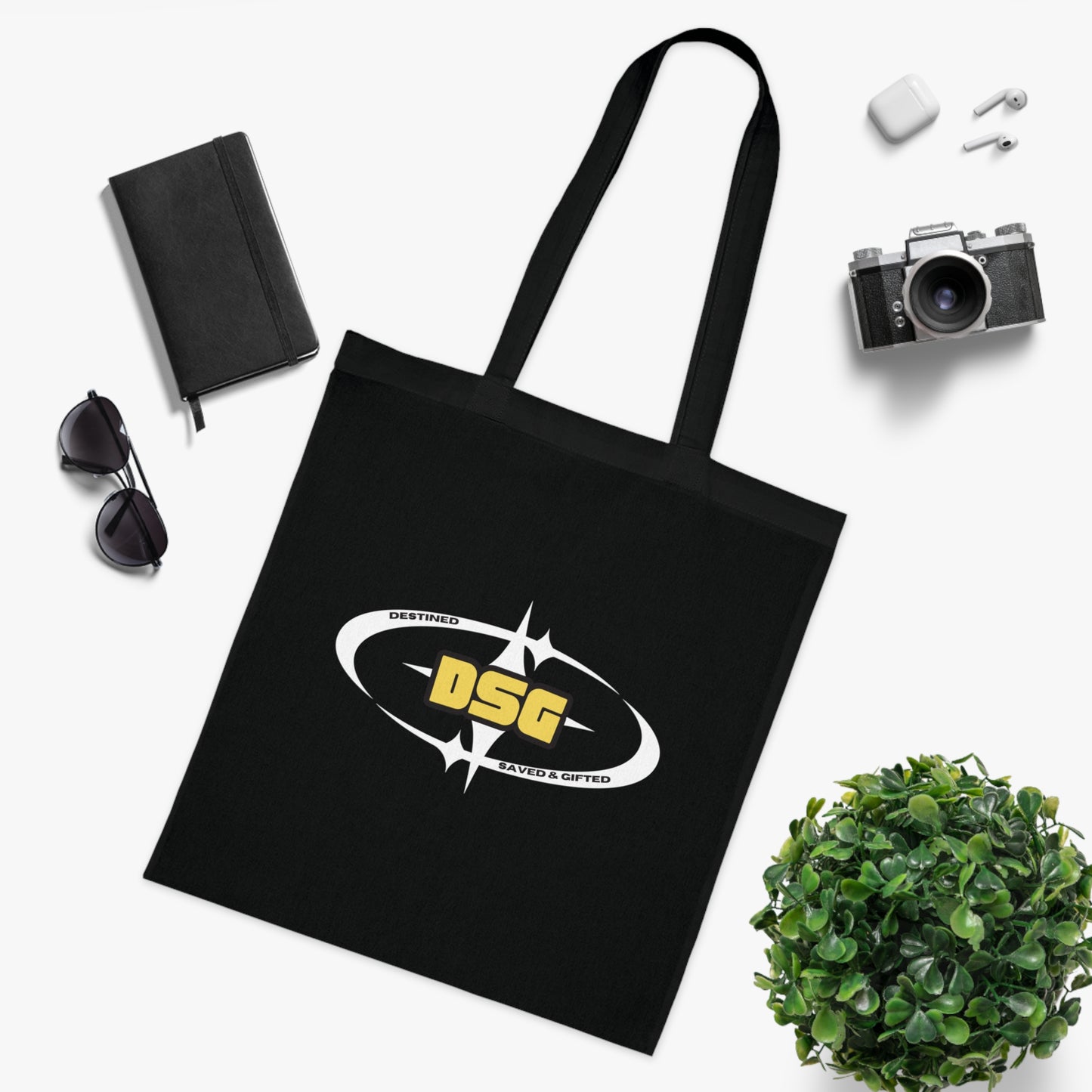 DSG Certified Black Cotton Tote Bag - Eco-Friendly and Stylish